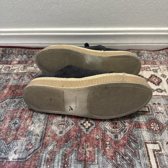 Vince Windell Platform Sneaker Espadrilles Lace Up Navy Blue Suede Mismatch 10M - Picture 6 of 6